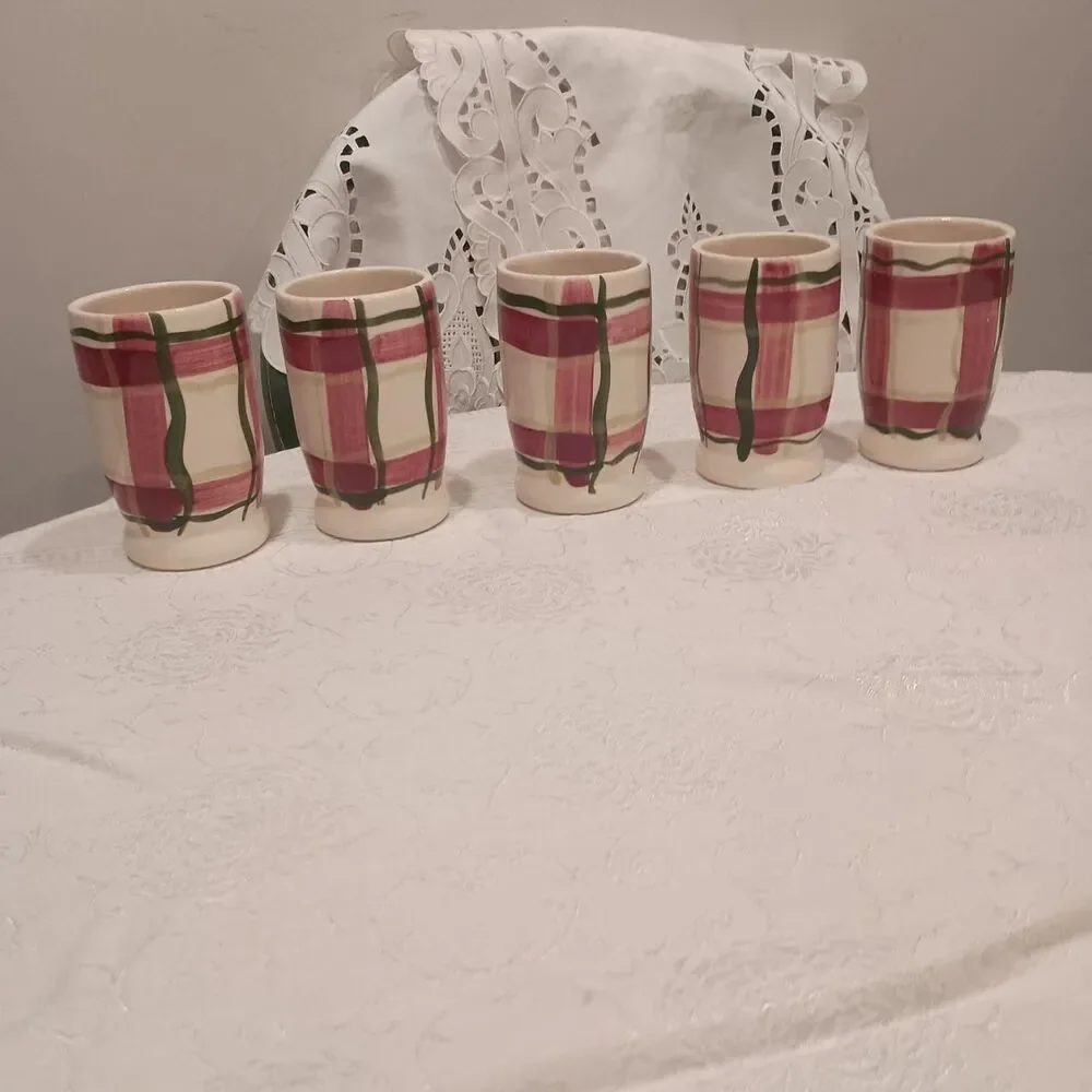 Puriton Pottery Red and Cream Dinnerware